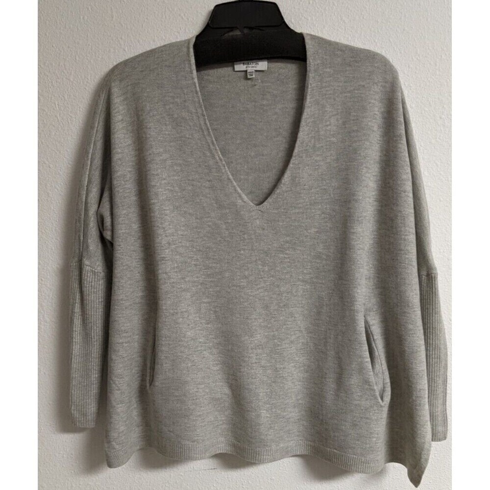 Super Cute BABATON x ARITZIA Baylor Linen Wool Drape Gray Sweater Size XXS/XS - Picture 2 of 10